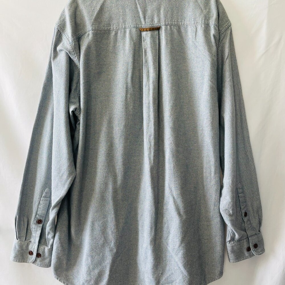 Orvis Mens Blue Long Sleeve Houndstooth Preppy Carear Button Up Shirt Size XLT - Picture 10 of 10
